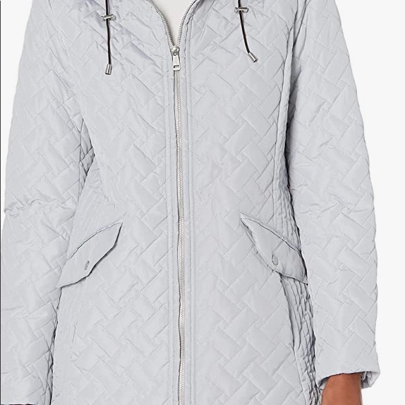 XS NEW Cole Haan Signature Sky Blue Gray Womens Jacket Quilted Winter Fall Misse - Picture 5 of 6